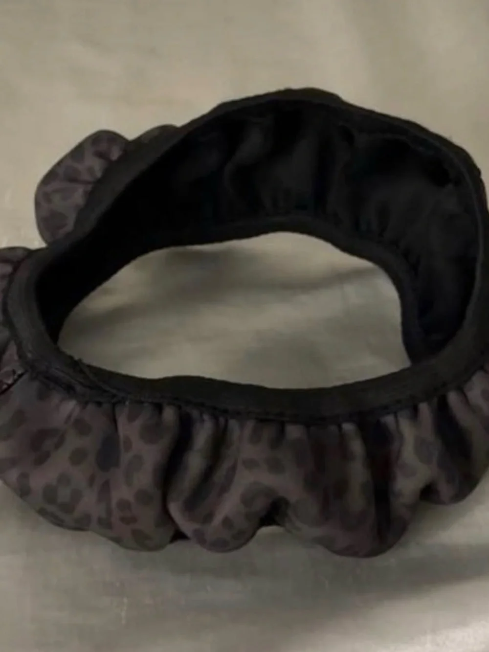 Amazon Black Leopard-Print Ruffle Headband